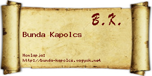 Bunda Kapolcs névjegykártya